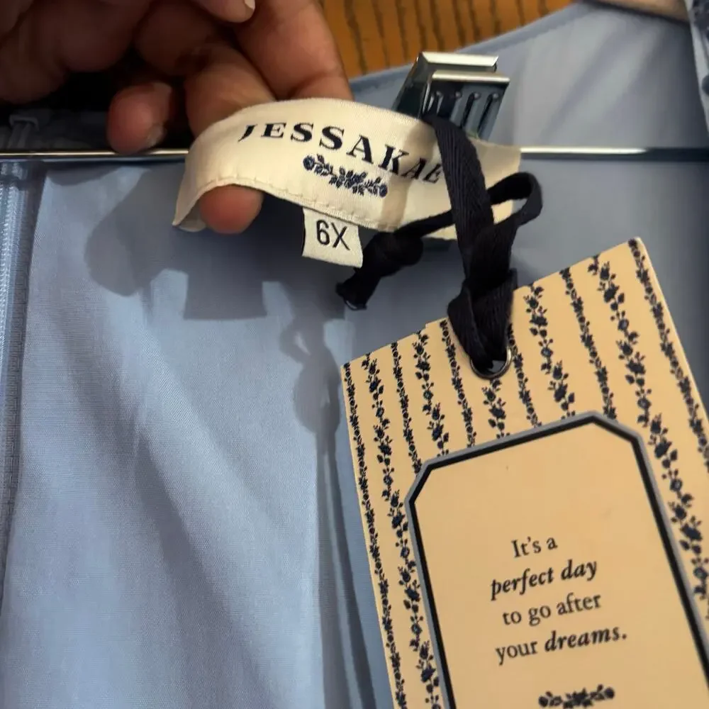 JessaKae Canterbury Blue Floral Dress size 6X NWT - Picture 5 of 5